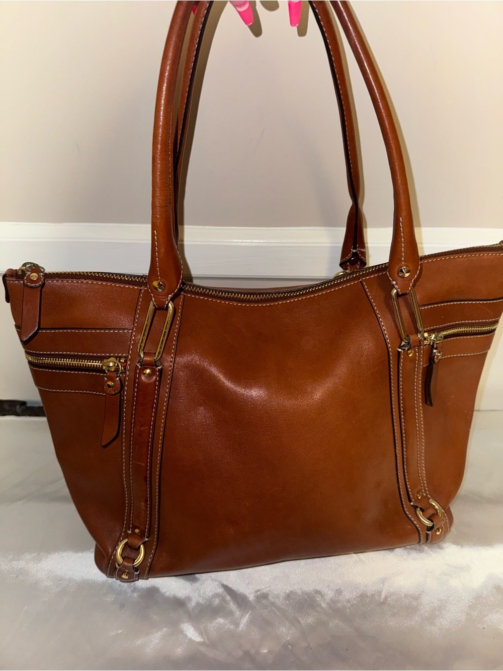 Cole Haan Classic Brown Leather Tote Bag - Women